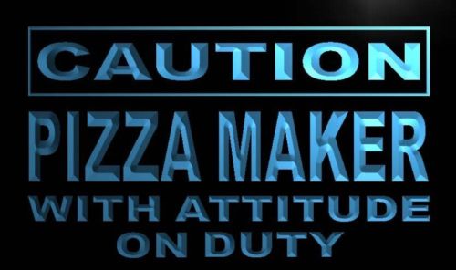 Caution Pizza Maker on Duty Neon Light Sign